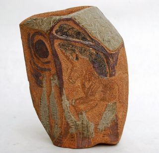 Vintage Signed Niska MCM Studio Pottery Vase Unicorn Earthgender Robert Maxwell 2