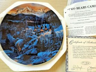 Bradford Exchange The Faces Of Nature Plate 5 Two Bears Camp