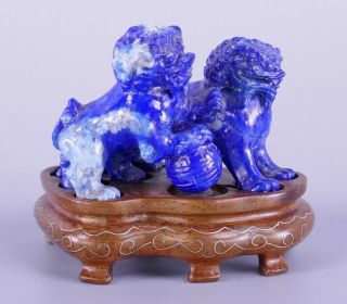 Fine Old Chinese Carved Lapis Lazuli Carving Sculpture Scholar Work Of Art