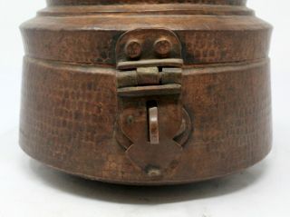 1800 ' s Antique Old Islamic Copper Hand Crafted Bread Chapati Storage Box 3