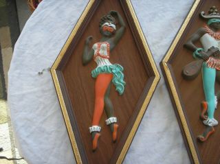 Vintage Harlequin Jester And Ballerina Wall Plaques Mid Century Modern MCM 2