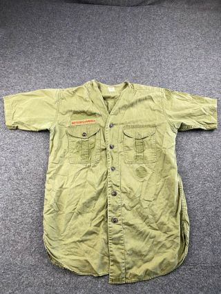 Vtg Boy Scouts Of America Bsa Official Shirt Sanforized Button Up Short Sleeve