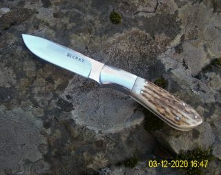 Vintage Custom Stag Loveless Style Drop Point Crkt Hunting Knife