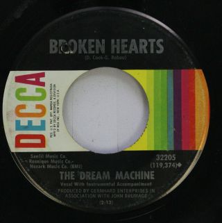 Rock 45 The Dream Machine - Broken Hearts / Houdini On Gernhard Enterprises In