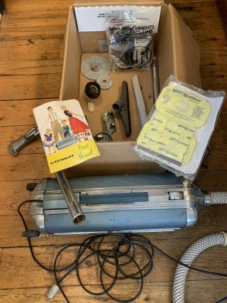 Vintage Electrolux Model Lx Vacuum Hose Poles Attachments Extra Bags Mcm