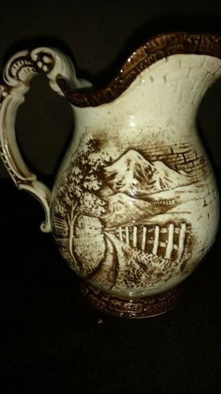 Ceramic Pottery Water Pitcher 7 1/2 