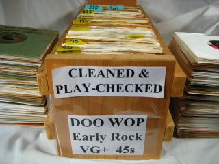 45 Rpm Vinyl Records Vg,  Doo Wop Early Rock You Select Cleaned & Plays Jukebox