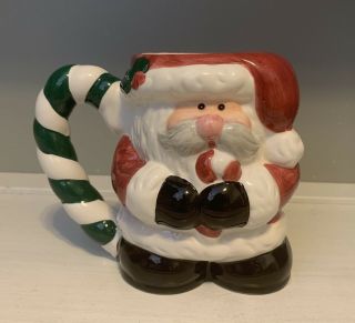 Vintage Ceramic Santa Claus Head Christmas Coffee Mug.  16oz