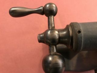 Vintage Cast Iron Wood Lathe Tail Stock 4 Step Pulley Art Deco Ball Handle Lever 3