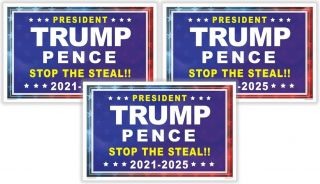 Trump Pence Sign Stop The Steal Red White Blue 11 " X 17 " Double Sided Maga 3 - Pk