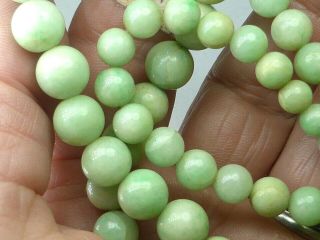 Antique Vintage Apple Jade Jadeite Beads Necklace Chinese Interest 59.  91g