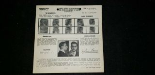 Vintage Fbi Wanted Poster Bank Robber John Levy Rikers Island 1939
