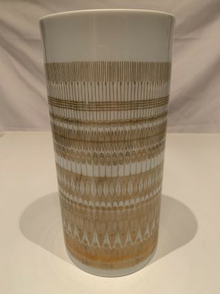 Vintage Hans Baumann Rosenthal White Porcelain Vase With Gold Overlay Germanymcm