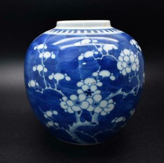 Large Chinese Antique 19thc ? Blue And White Ginger Jar - Kangxi Mark