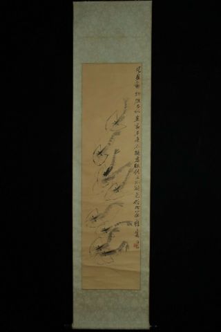 Dec058 Chinese Hanging Scroll Shrimp Hand Painted Qibaisi 斉白石