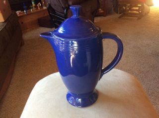 Vintage Fiesta Fiestaware Coffee Pot With Lid Cobalt Blue Glaze Euc