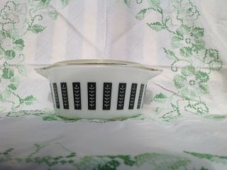 Vintage Pyrex Promotional Gourmet Casserole Black And White & Lid 1961