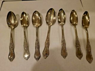 Set Of 7 1893 Chicago Columbian Exposition Spoons Silverplate Leonard Mfg Co