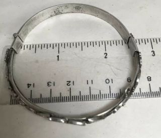 Antique Chinese Silver Woman’s Hinged Bracelet Signed 2