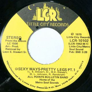 All Points Bulletin Band Sexy Ways Pretty Legs 7 " Single 1st Us Press 1975 Vg,