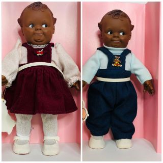 Vintage Rare Jesco Cameo’s Kewpie Black Doll Twins 11” Babys
