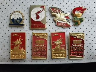 Dprk Korea Communist Vintage Badges Coat Of Arms Korea Dprk