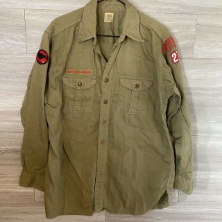 Vintage Boy Scout Uniform Shirt W/ Patches Size Men 