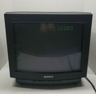Sony Trinitron 13 " Color Crt Tv Video Input Retro Vintage Gaming Kv - 13tr27