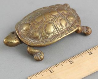3 Antique Miniature Cast Iron & Bronze Turtle Tortoise Sculpture Figural Boxes 2