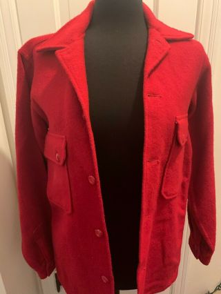 Vintage Official Boy Scouts Of America Red Wool Jacket Shirt Sz 20 Lg Cond