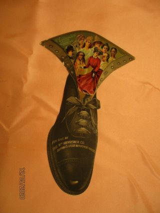 1901 Buffalo Exposition Advertising Dye Cut Trade Card Kulture Shoes