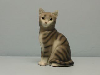 Htf San Marcos Hagen Renaker Dw Seated Gray Tabby Cat