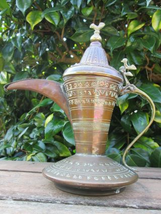 Antique Middle Eastern Islamic Copper Coffee Pot Nizwa Dallah Omani Bedouin Oman