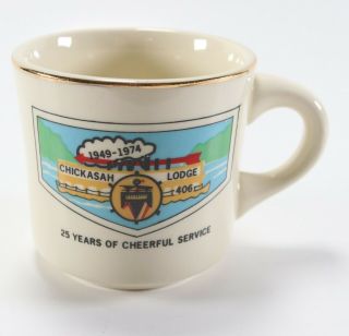 Vtg 1974 Chickasah 25th Anniv.  Lodge 406 Boy Scouts Of America Coffee Mug Cup