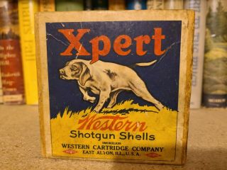 Vintage Western Xpert 20 Gauge Paper Shot Shells 2 Two Piece Empty Box