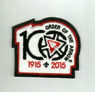 2015 Noac Oa Boy Scouts 1915 - 2015 100th Anniversary Chenille Backpatch