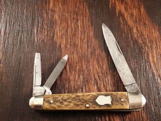 J A Henckels Knife Made In Germany Whittler Stag Folding Pocket Vintage