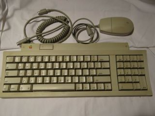 Vintage Apple Macintosh Keyboard,  Adb Cable And Mouse - Set 3