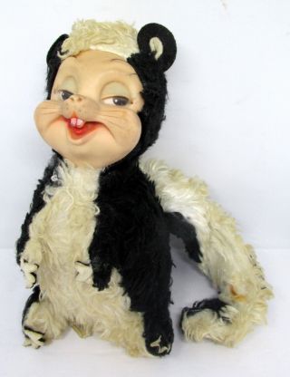 Vintage Rushton Star Creation Stinky Skunk Rubber Face Stuffed Animal