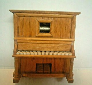 Vintage Wooden Upright Player Piano Music Box Enesco 1985