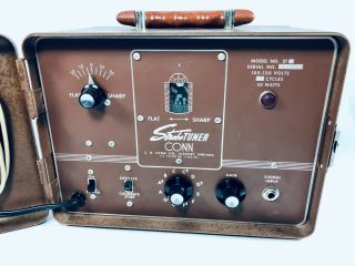 Vintage 1960 ' s CONN ST - 6 StroboTuner - Tube Strobe Tuner w/ Electro Voice Mic 3