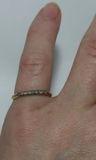 14k Yellow Gold Diamond Ring Wedding Band 0.  09 Ct Tw Size 6.  75 1.  3 Grams