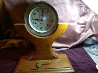 Vintage Wind - Up 5 1/2 " Dia.  Chelsea " Boston " Shipstrike Clock/saddle/ Key/