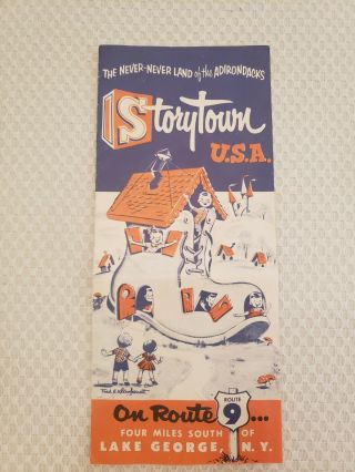 Vintage 1950s Brochure Storytown U.  S.  A Lake George Ny Adirondacks Route 9 Fairy