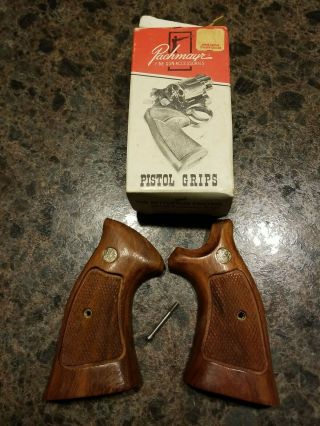 Vintage Smith & Wesson Factory Target Wood Grips K / L Frame Square Butt ?