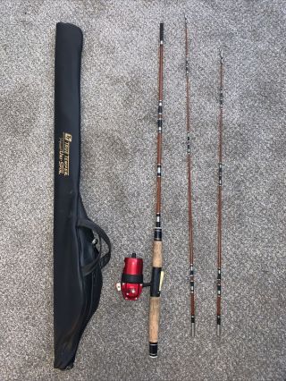Vtg True Temper Professional Uni - Spin 63 Fishing Rod W/2 Tips & Leather Bag