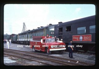 Strasburg Va 1960s Ford Pumper & Southern 2 - 8 - 0 Train Fp7 Fire Apparatus Slide