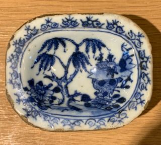 Good Qianlong Chinese Export Porcelain Hand Painted Blue & White Salt C1760 - 90