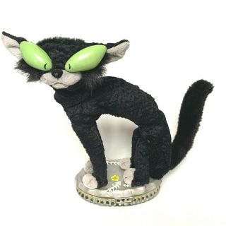 Vintage Gemmy Halloween Scrawny Black Alley Cat Fraidy Cat Dances & Sings 3