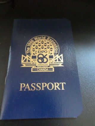 1986 World Exposition Vancouver Canada Passport